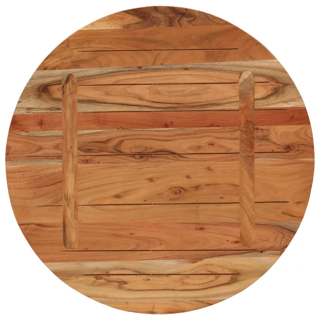 Tischplatte Ø 40x2,5 cm Rund Raues Massives Mangoholz
