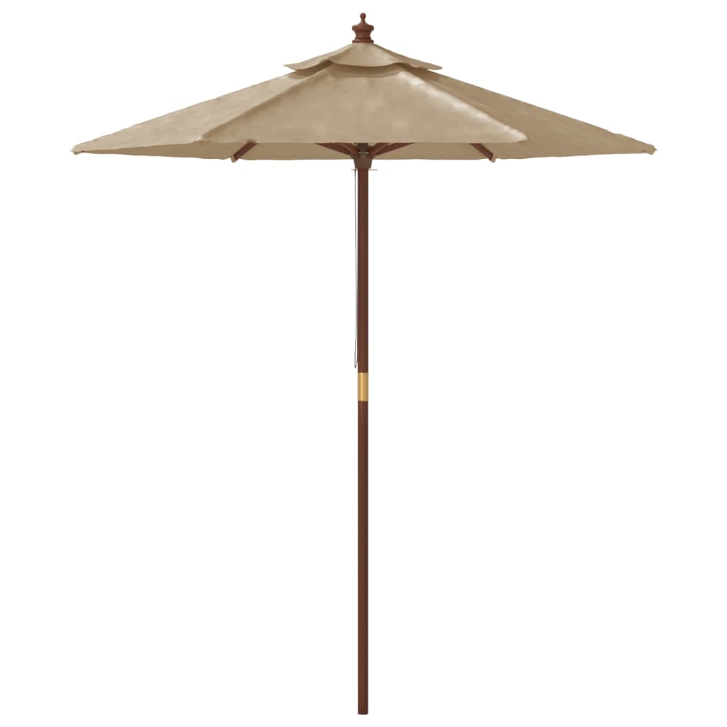 Sonnenschirm mit Holzmast Sandfarben 196x231 cm