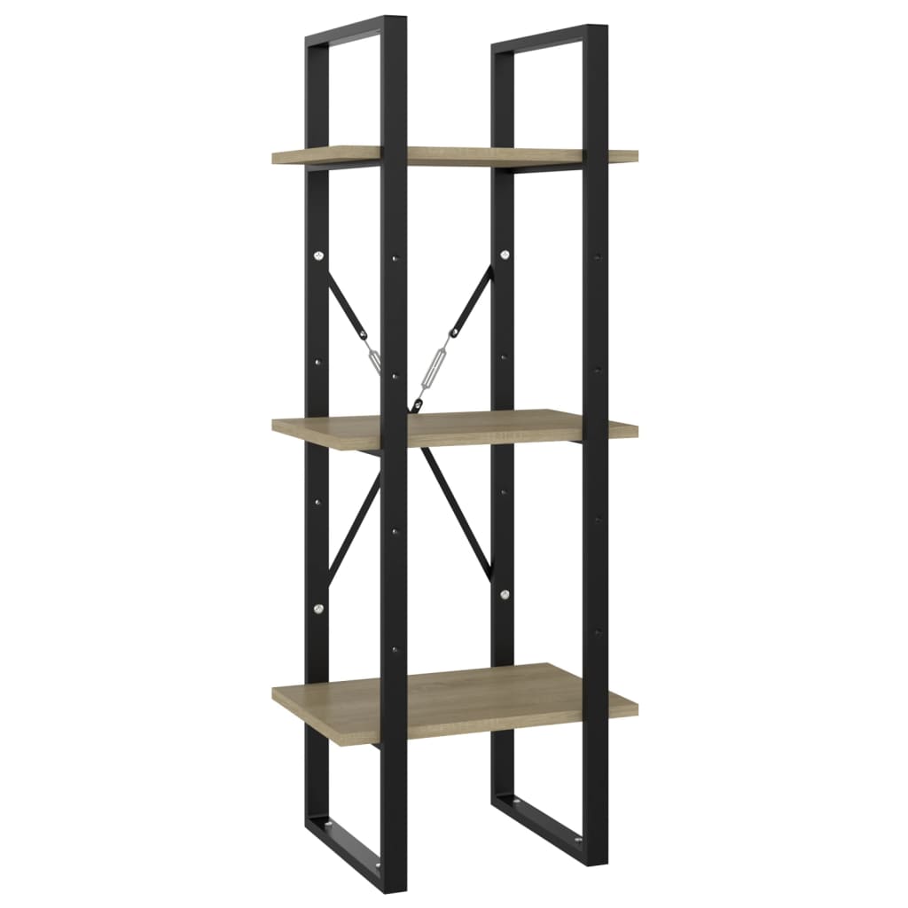 Bücherregal 3 Fächer Weiß 40x30x105 cm Holzwerkstoff