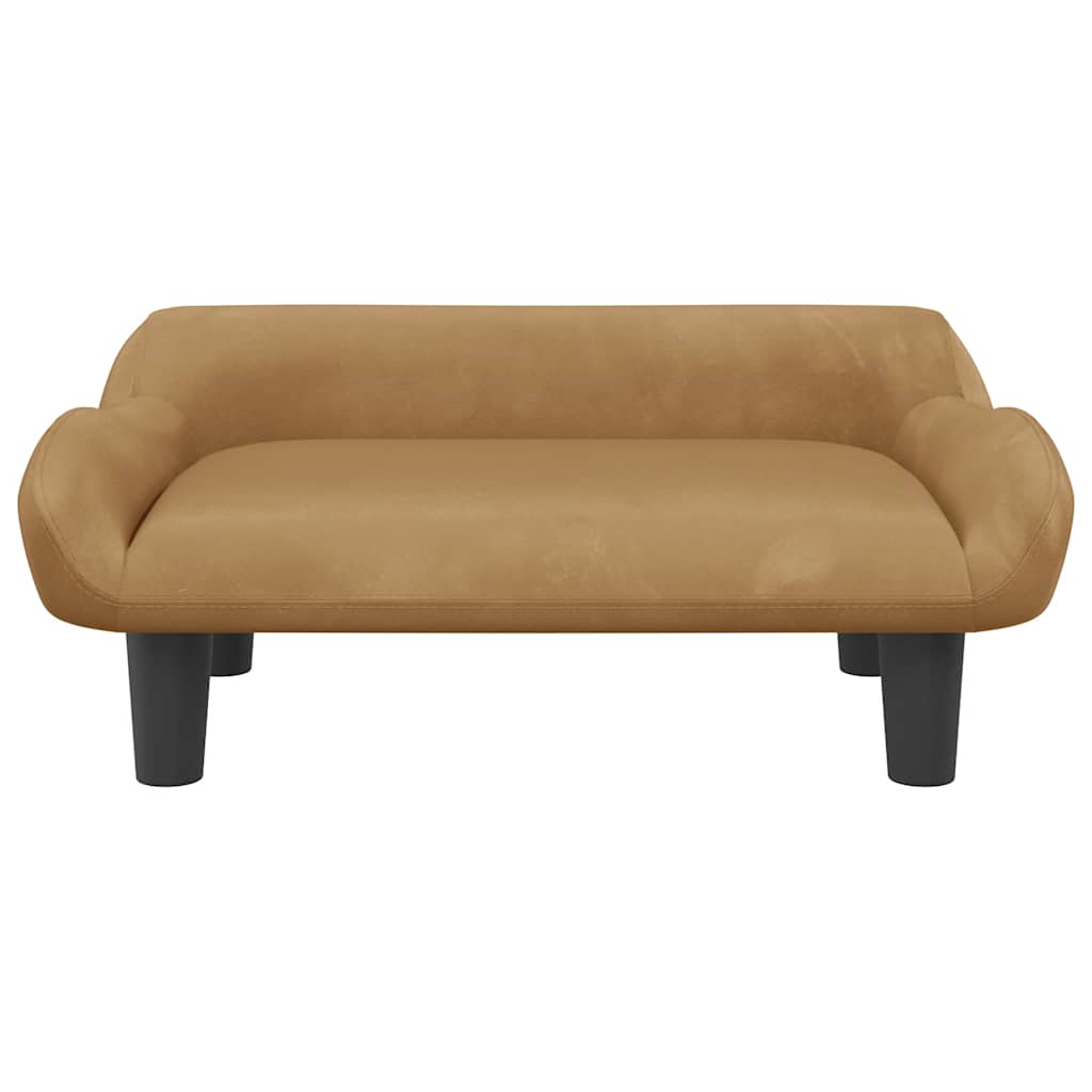 Kindersofa Hellgrau 70x40x24 cm Samt