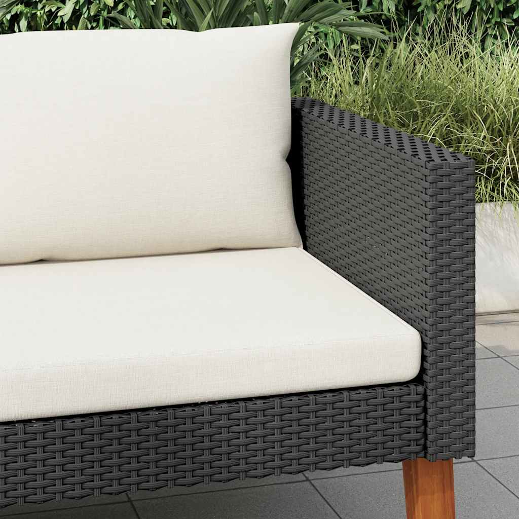 3-Sitzer-Gartensofa mit Auflagen Poly Rattan Beige