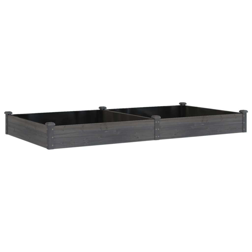 Hochbeet mit Einsatz Grau 120x45x25 cm Massivholz Tanne