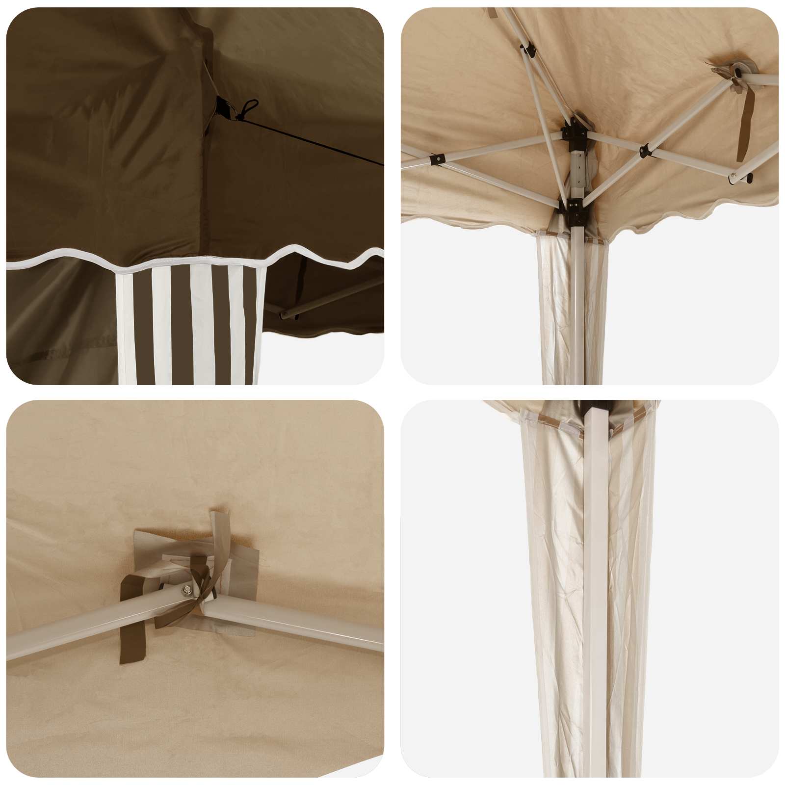 Pop-up Partyzelt 195 x 195 x 245 cm Creme Oxford-Stoff