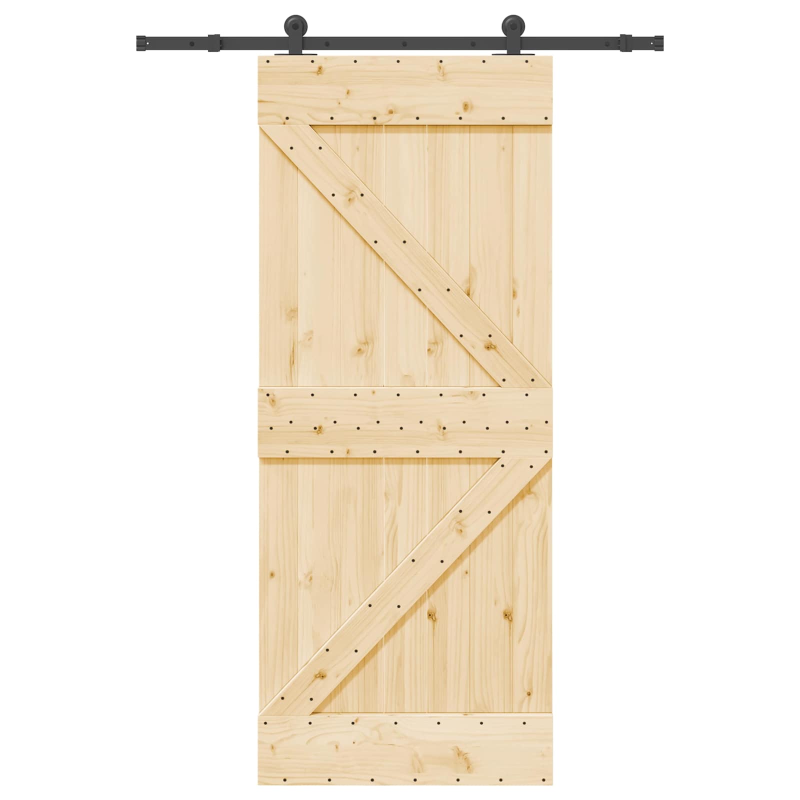 Schiebetür NARVIK Natürlich und Schwarz 70 x 210 cm (213,5 cm)