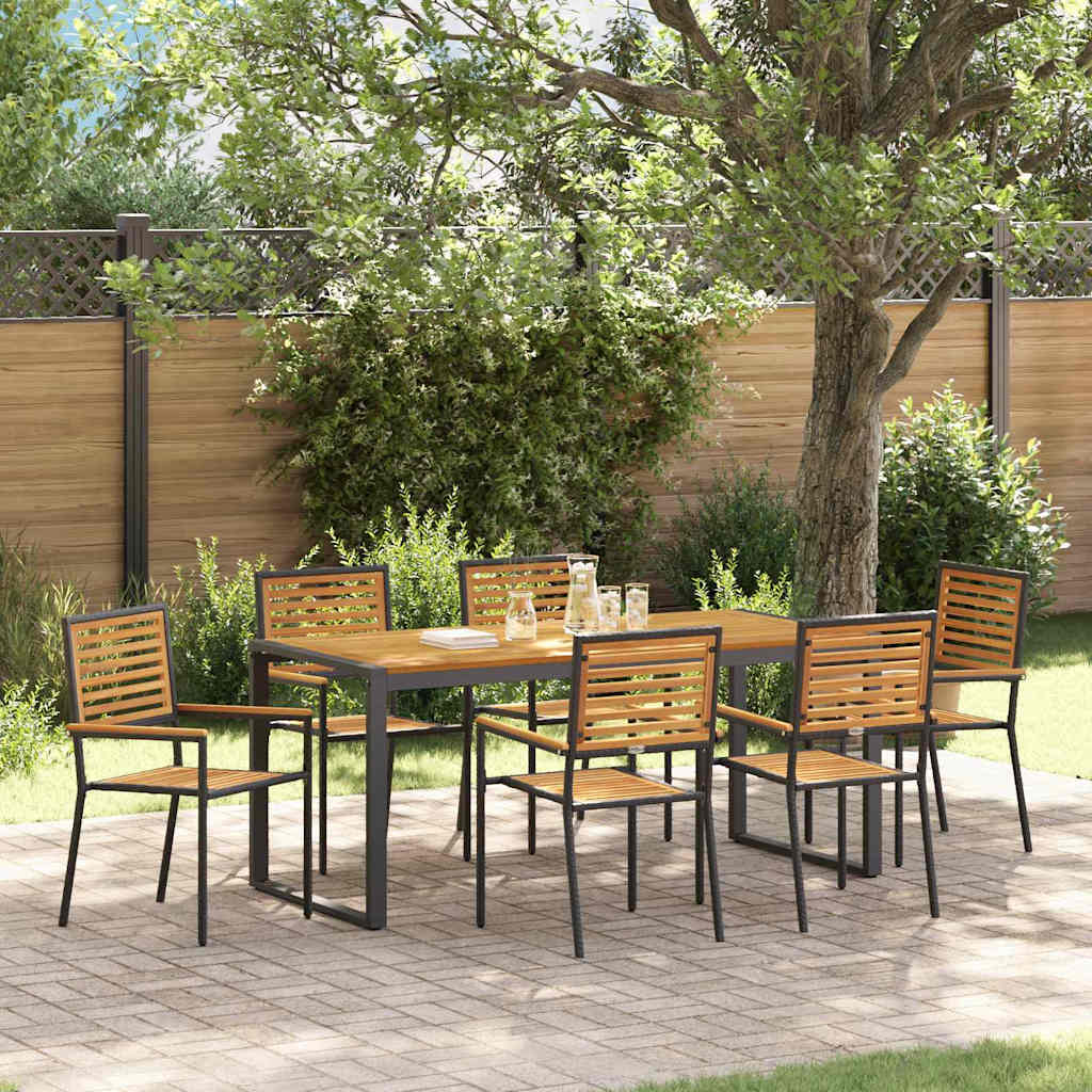 Garten Essgruppe 5 pcs Schwarz und Braun Poly-Rattan