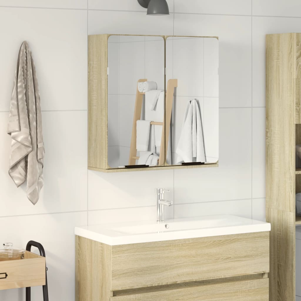 Bad-Spiegelschrank Weiß 64x20x67 cm