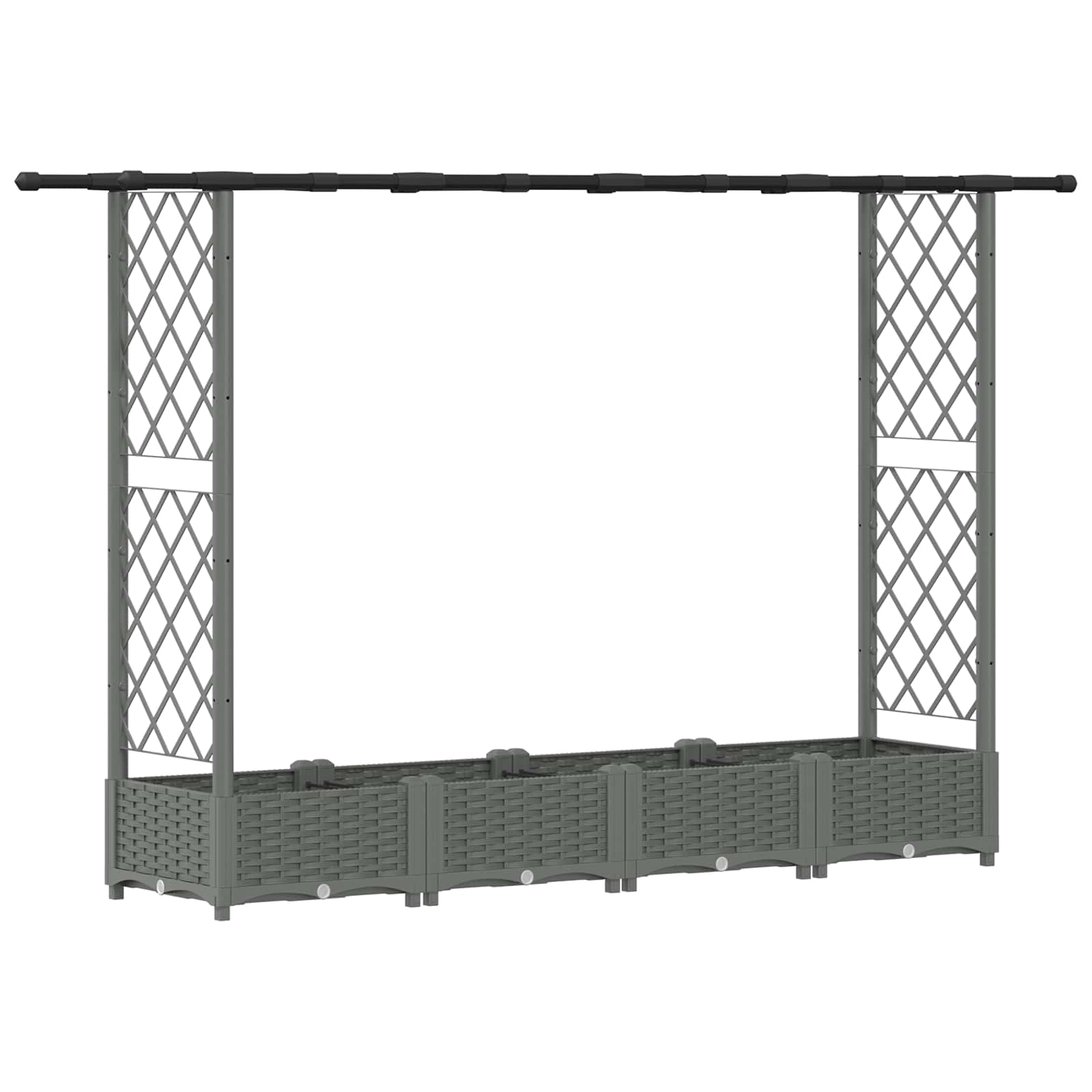 Hochbeet mit Rankgitter und Dach Braun 124 x 40 x 123 cm PP