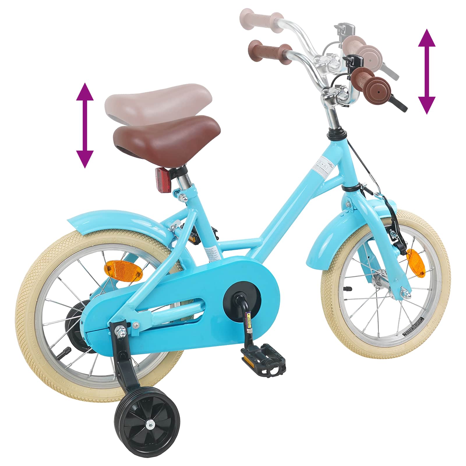 Kinderfahrrad 12 Zoll für 2-4 Jahre alt Hellrosa