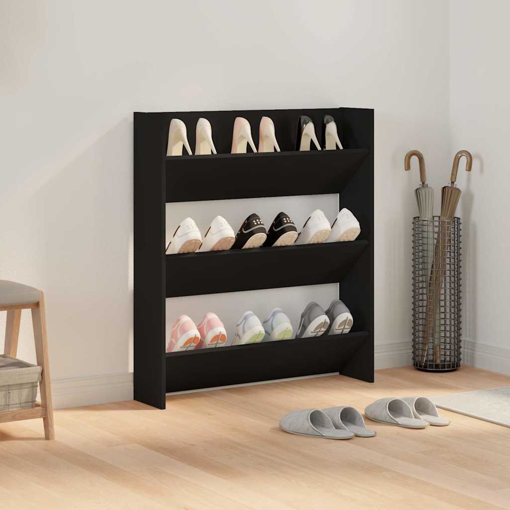 Wand-Schuhschränke 4 Stk. Weiß 60x18x60 cm Holzwerkstoff