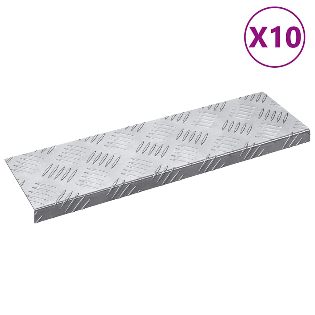 Treppe Tritt Halbmond 5 pcs Silber 60 x 18 x 2,5 cm Aluminium