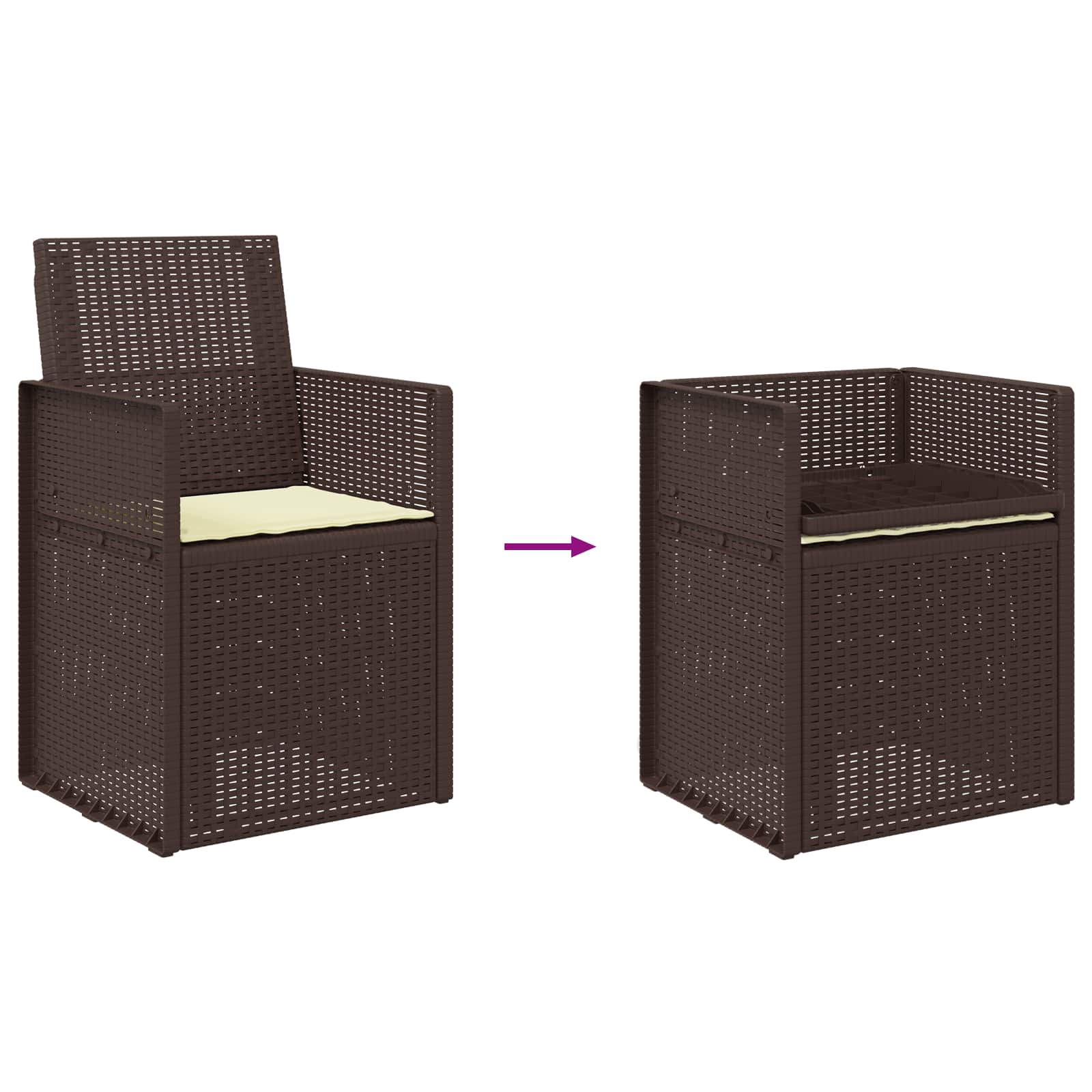 Garten Esszimmerstühle 2 pcs Weiß und Hellgrau PP