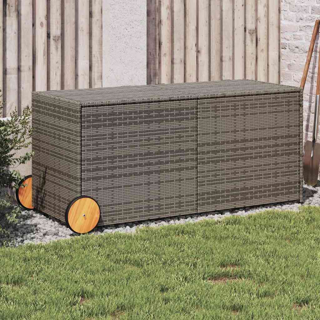 Gartentruhe Schwarz 283L Poly Rattan