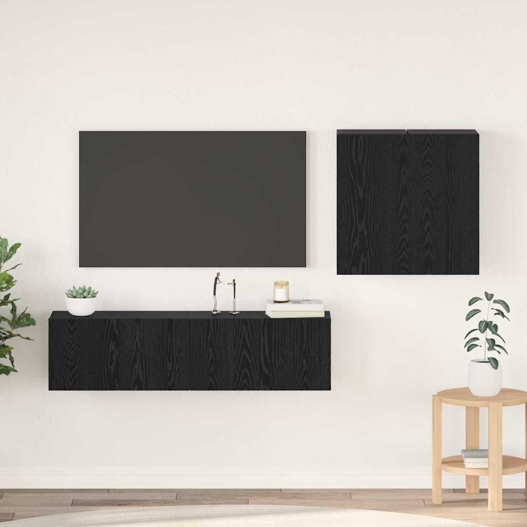 4-tlg. TV-Schrank-Set Weiß Holzwerkstoff