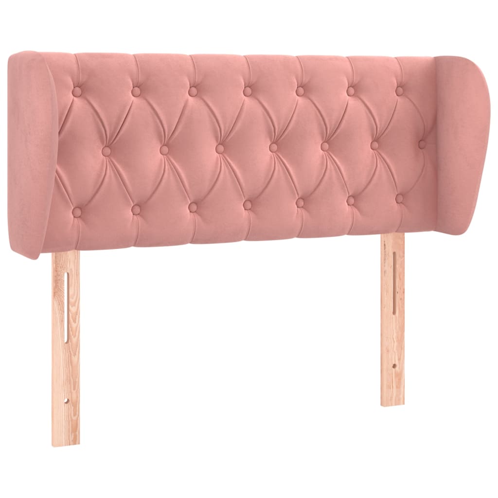 Kopfteil mit Ohren Dunkelblau 93x23x78/88 cm Samt