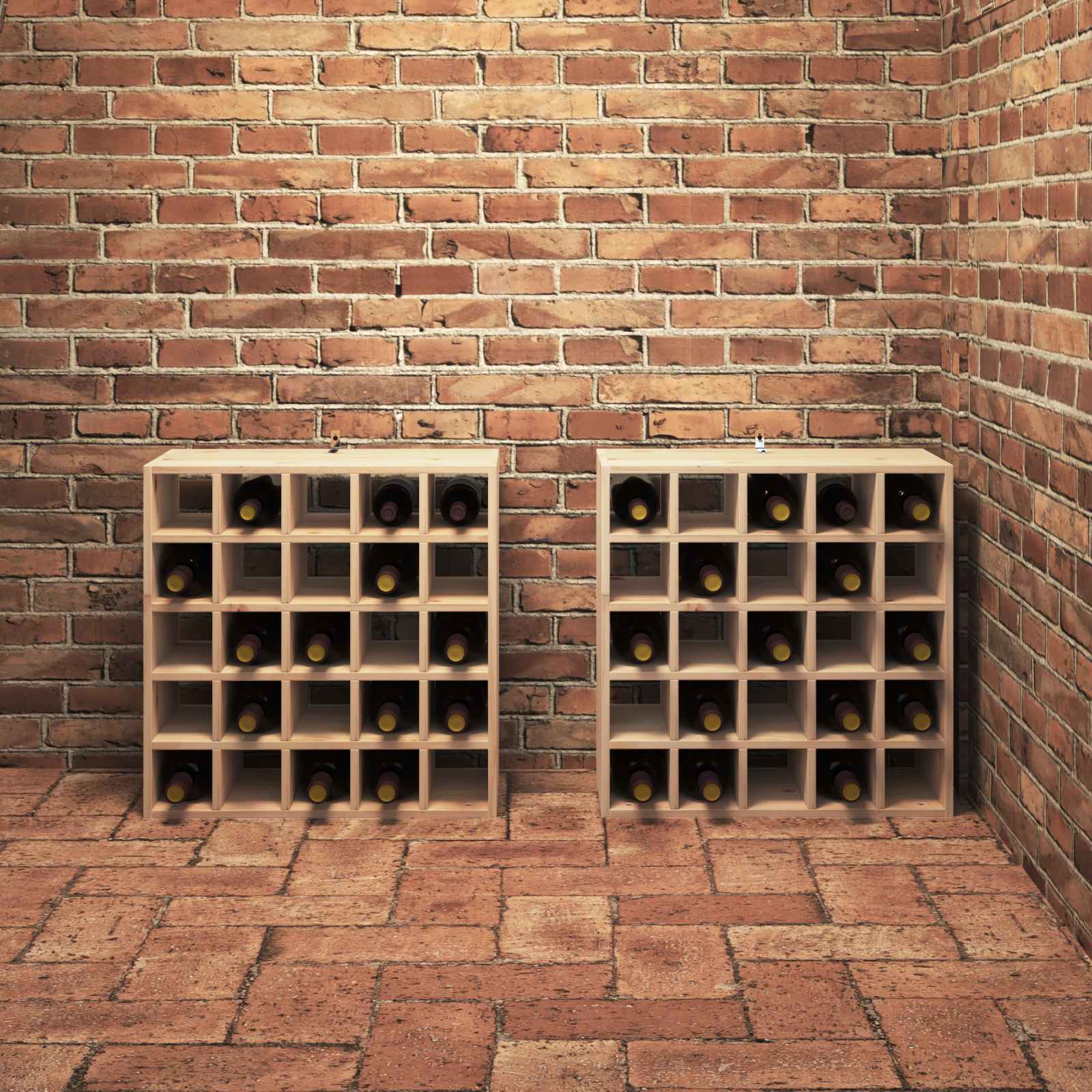 Weinschrank 56 x 25 x 56 cm Massivholz Kiefer