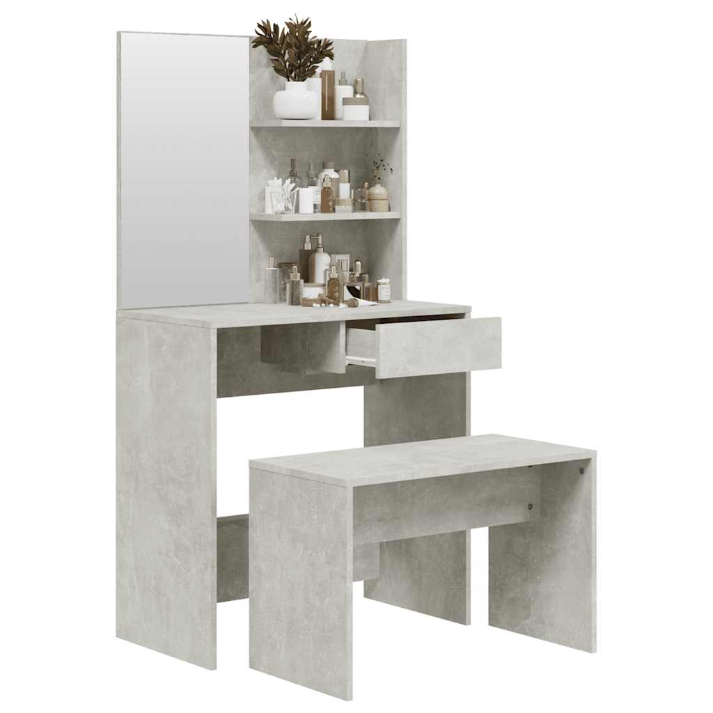 Schminktisch-Set Weiß 74,5x40x141 cm