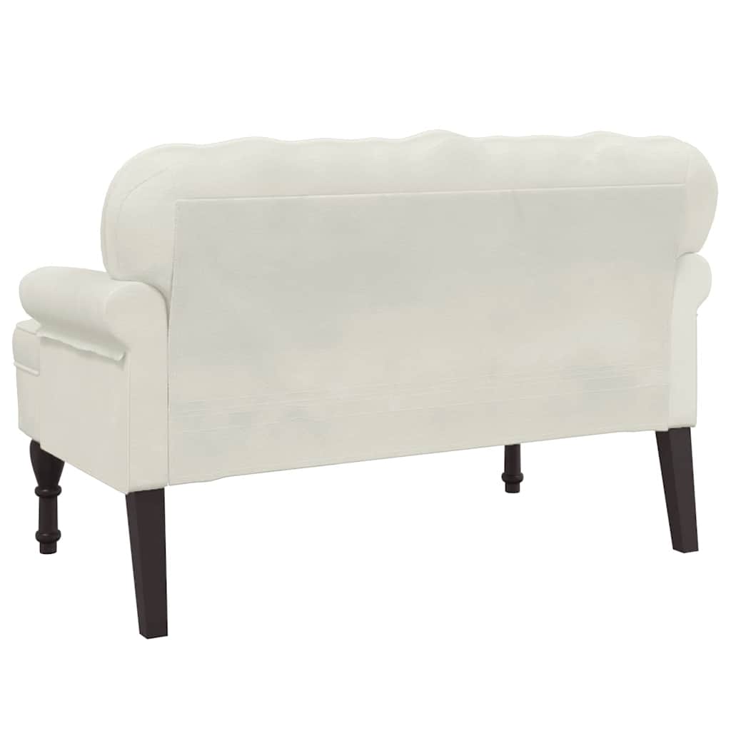 Sitzbank mit Rückenlehne Dunkelgrau 119,5x64,5x75 cm Samt