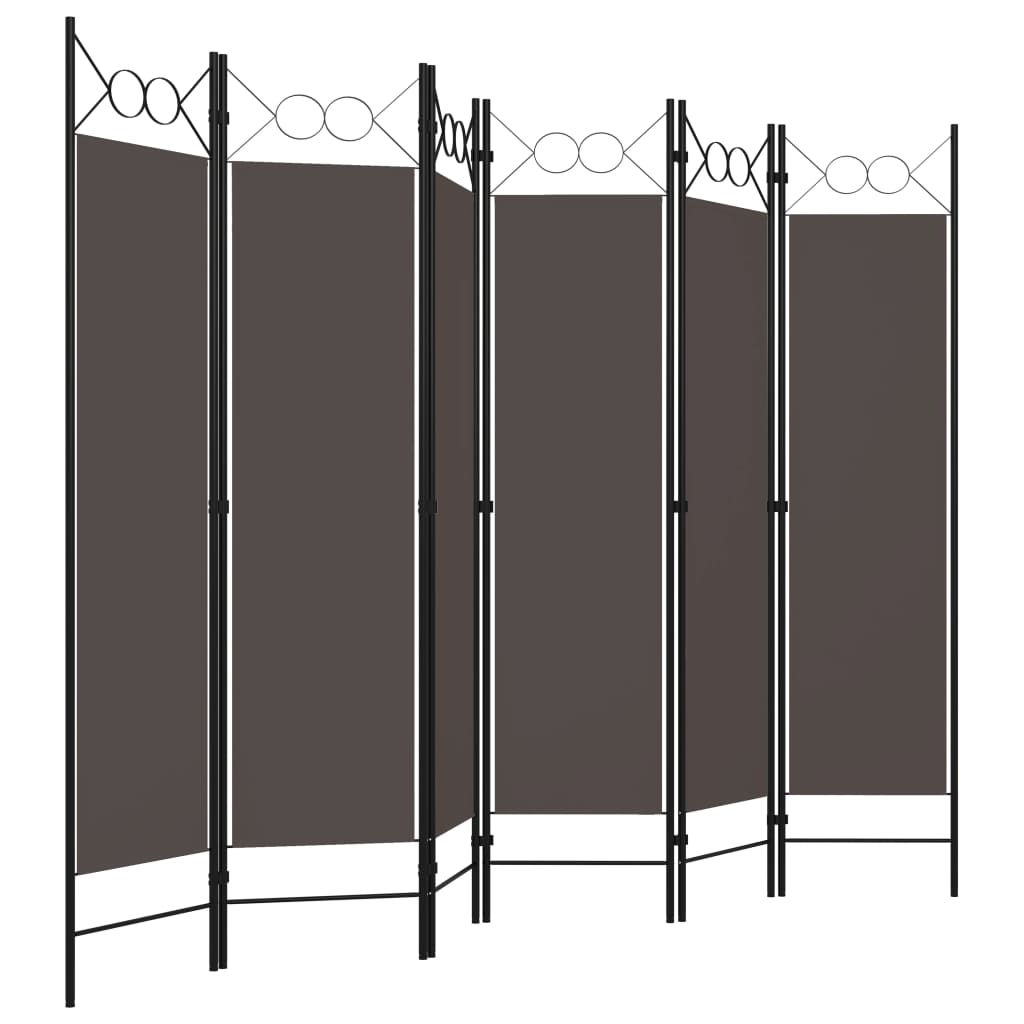 5-tlg. Raumteiler Anthrazit 200 x 180 cm