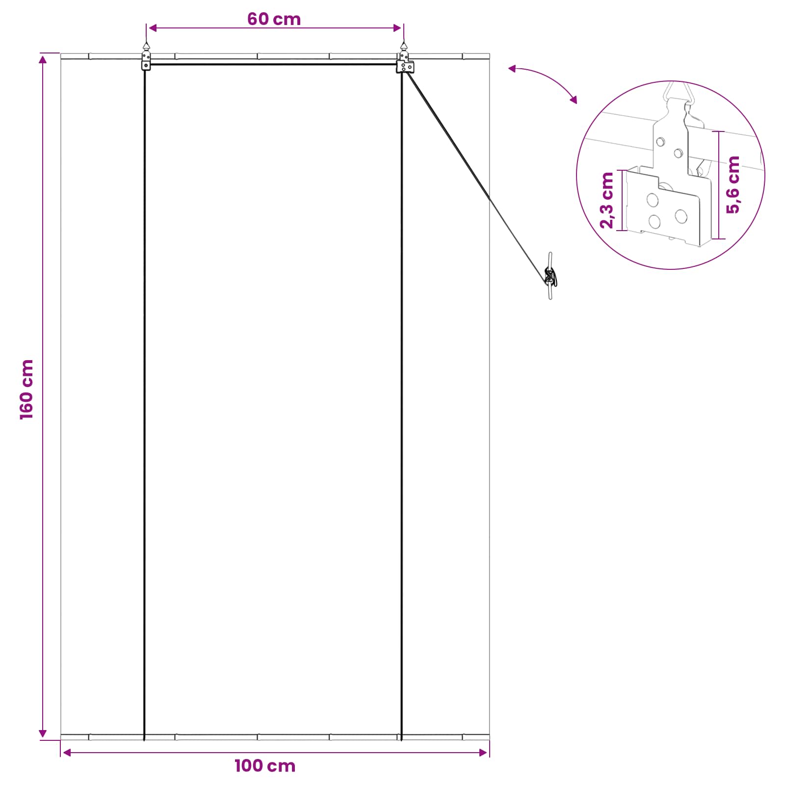 Bambusrollo Natur 80x160 cm