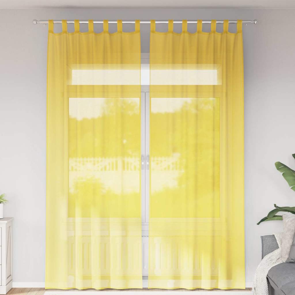 Voile Vorhänge mit Ösen 2 Stk. Apfelgrün 140x140 cm