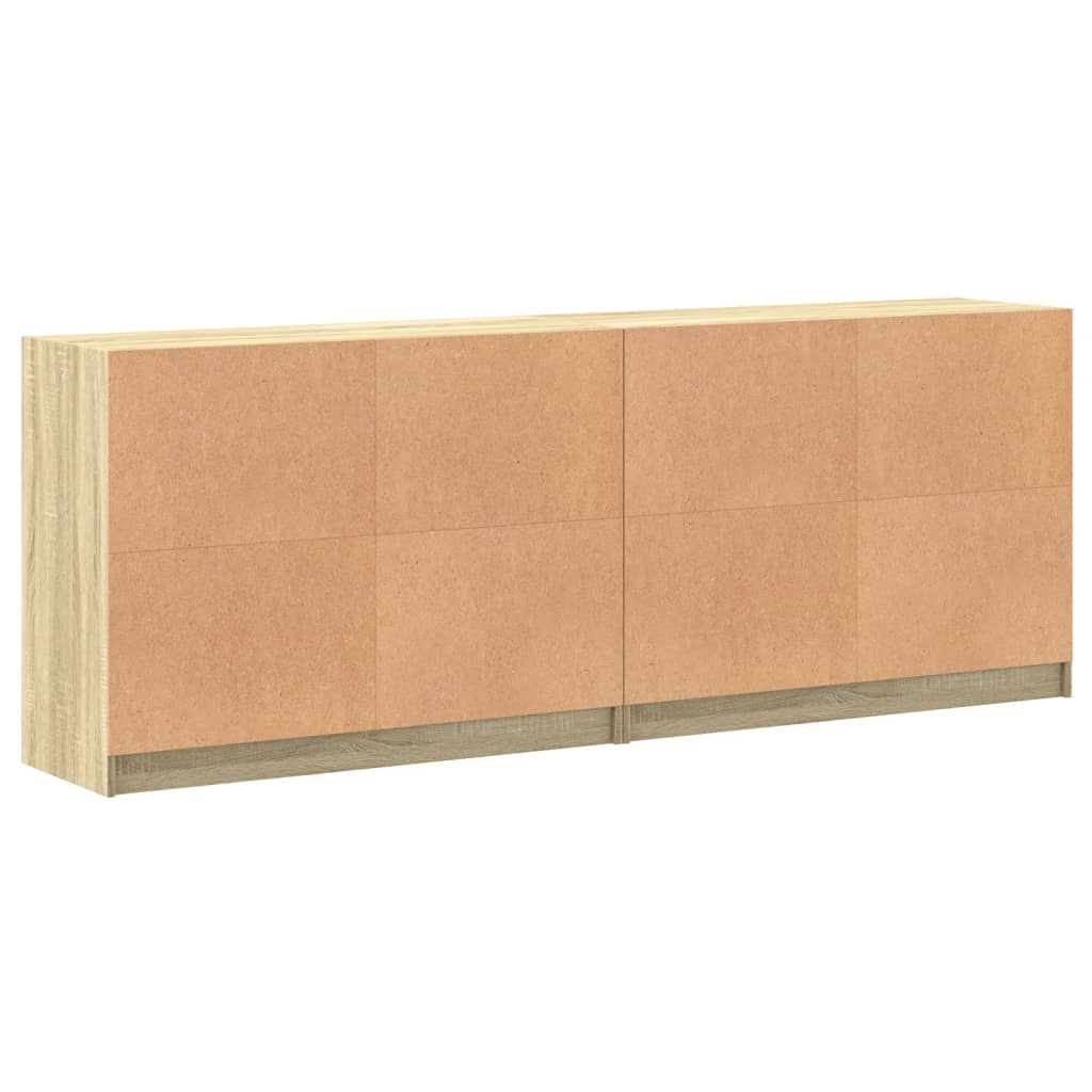 Bücherschrank mit Türen Weiß 204x37x75 cm Holzwerkstoff
