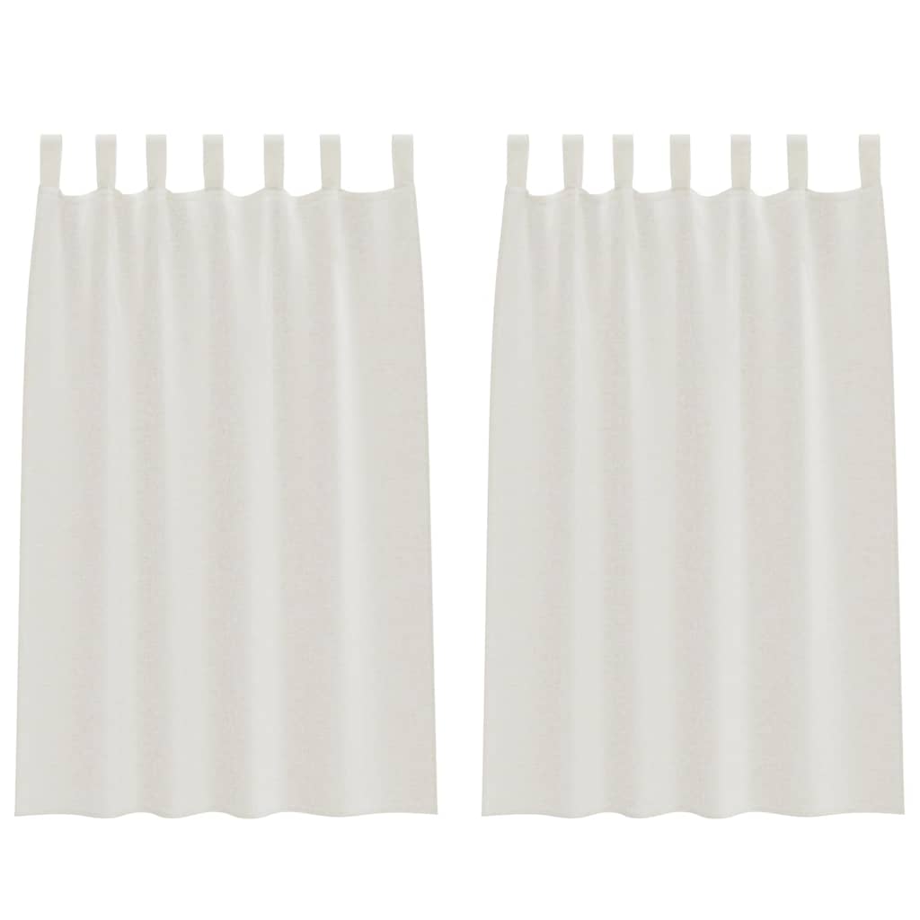 Voile-Vorhang mit Vorhängen 2 pcs Weiß 140 x 140 cm Polyester