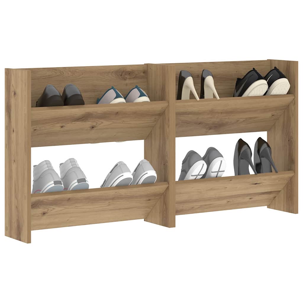 Wand-Schuhschränke 4 Stk. Weiß 60x18x60 cm Holzwerkstoff