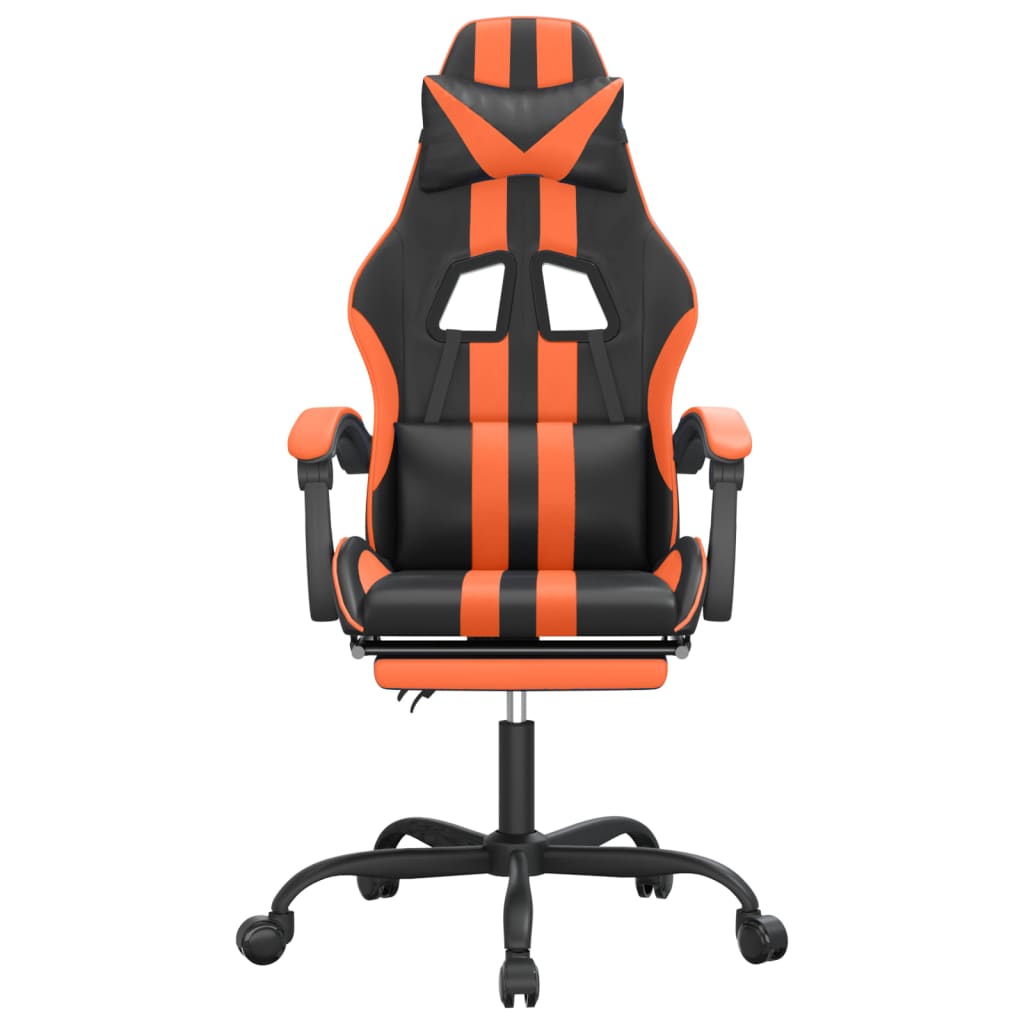 Gaming-Stuhl Drehbar Schwarz und Blau Kunstleder
