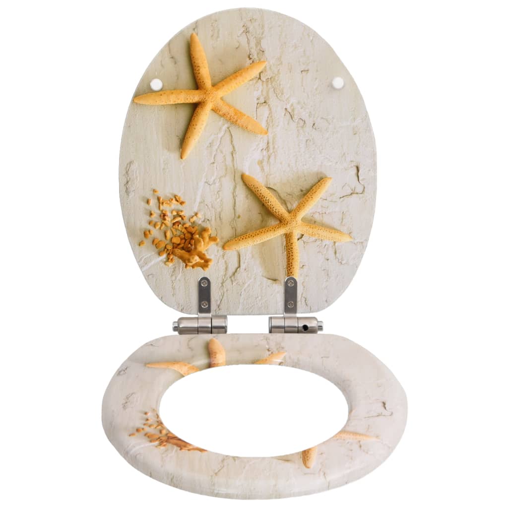 Toilettensitz MDF Deckel mit Absenkautomatik Design Weiß