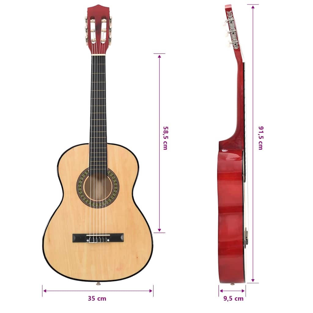 Klassische Gitarre für Anfänger 4/4 39" Lindenholz