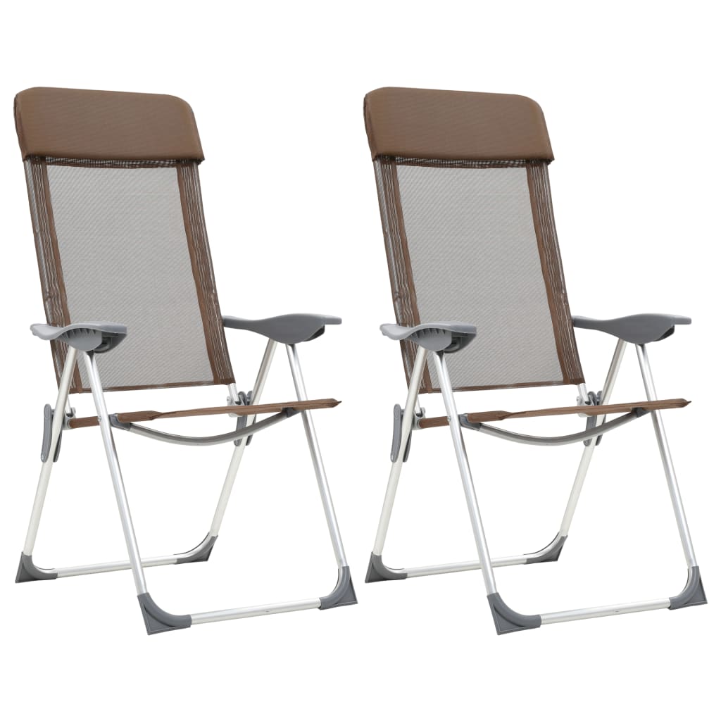 Klappbare Campingstühle 2 Stk. Grau Aluminium