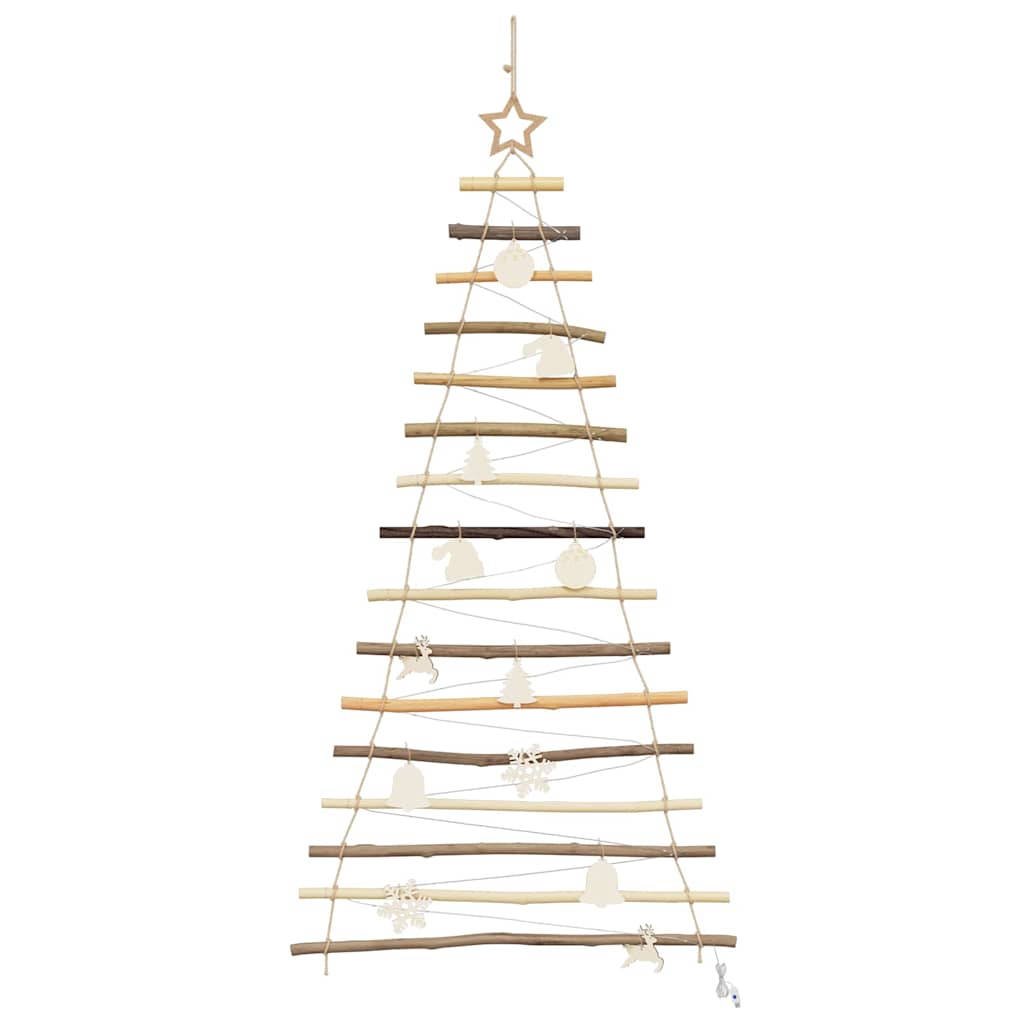 Weihnachtsbaum mit 30 LEDs Natur 90 cm Massives Eschenholz