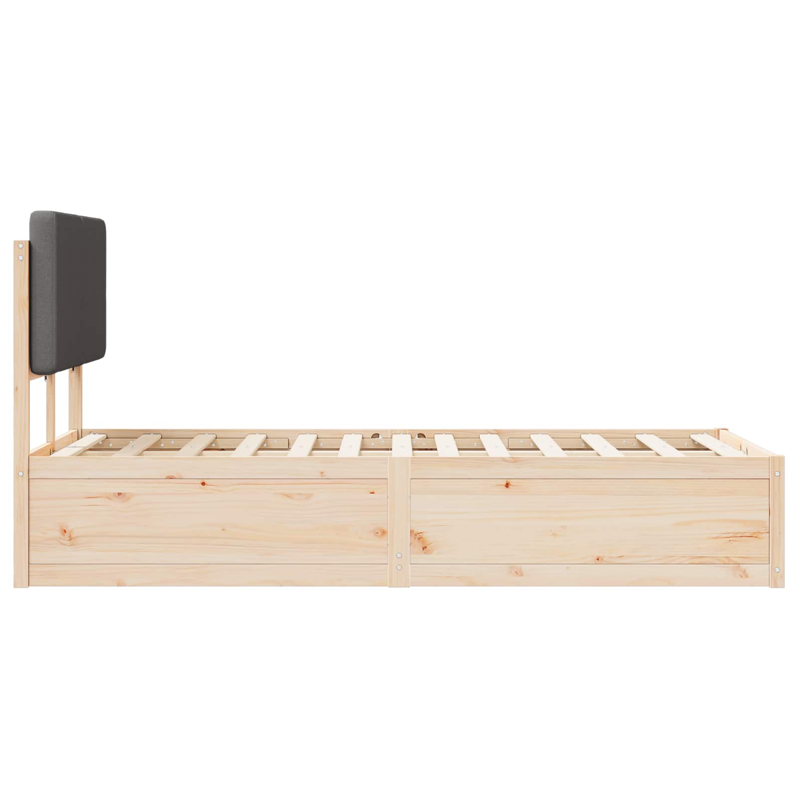 Bettgestell mit gepolstertem Kopfteil Hellgrau 200 x 200 cm