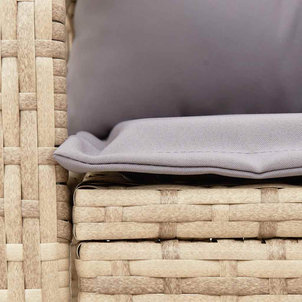 Garten-Schaukelstuhl mit Kissen Schwarz Poly Rattan