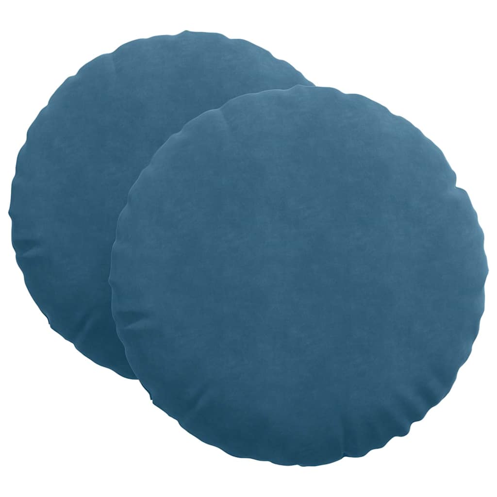 Sitzkissen 2 pcs Blau Ø30 x 13 cm Samt