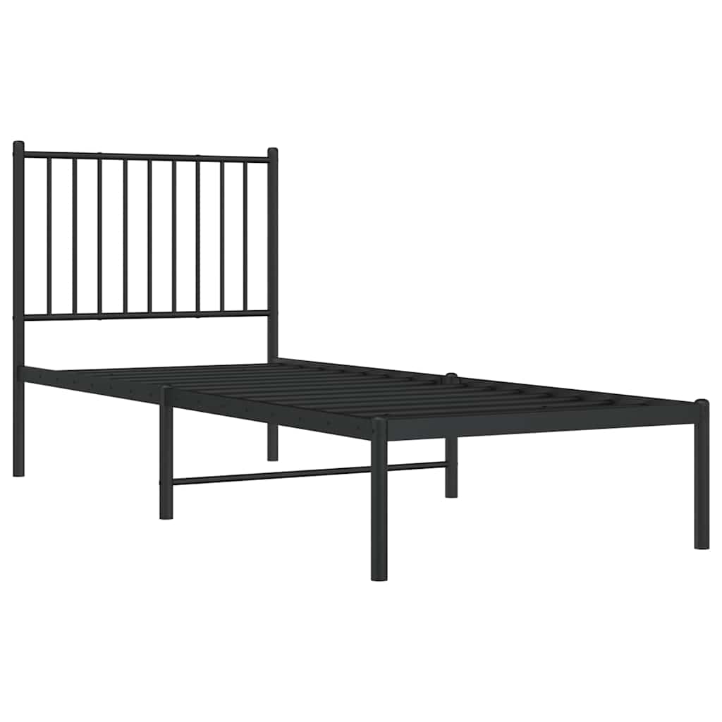 Bettgestell Metall Schwarz 75x190 cm