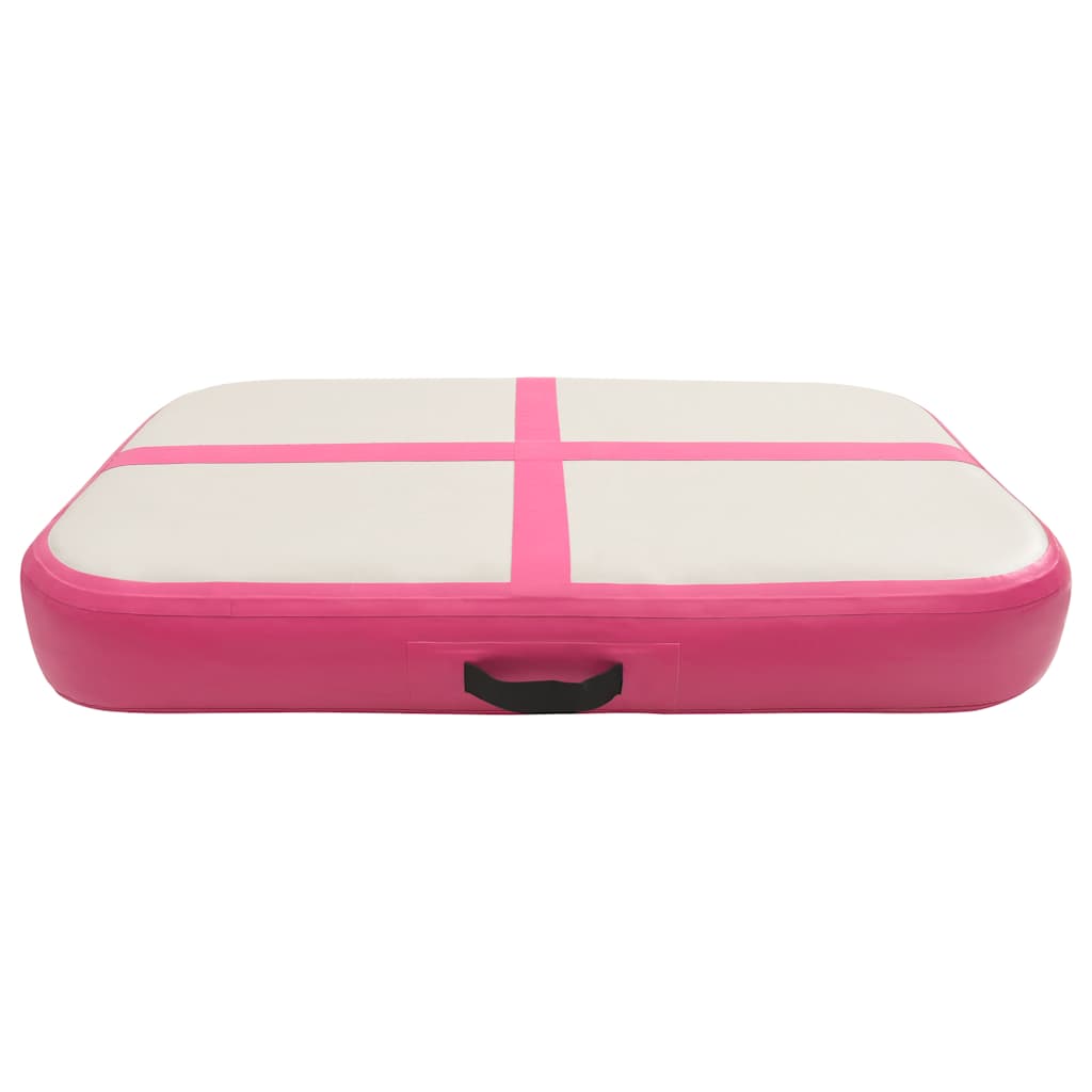 Aufblasbare Gymnastikmatte mit Pumpe 300×100×10 cm PVC Rosa