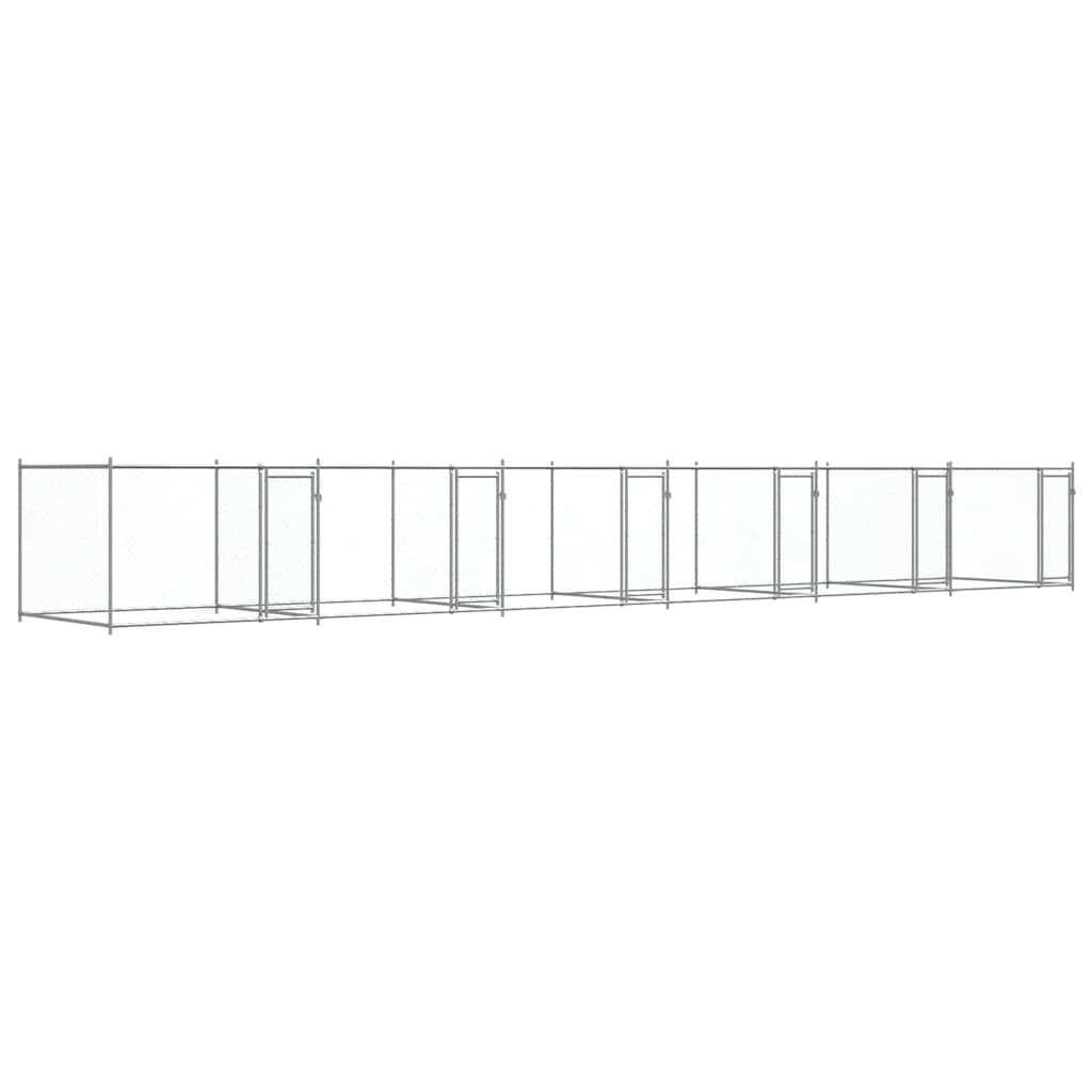 Hundezwinger mit Tür Grau 2x2x1,5 m Verzinkter Stahl