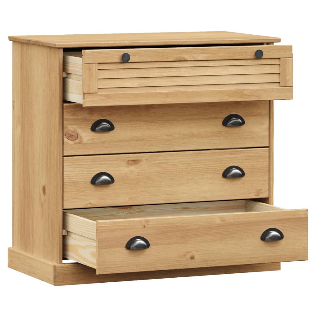 Kommode VIGO Weiß 80x40x76 cm Massivholz Kiefer