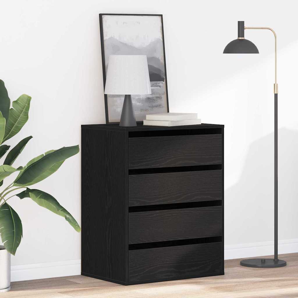 Schubladenschrank Schwarz Eichen-Optik 41 x 40 x 58 cm