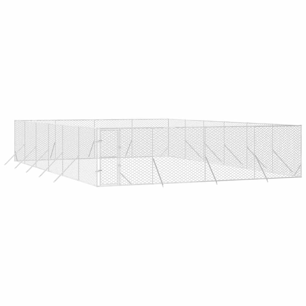 Outdoor-Hundezwinger Silbern 2x2x2 m Verzinkter Stahl