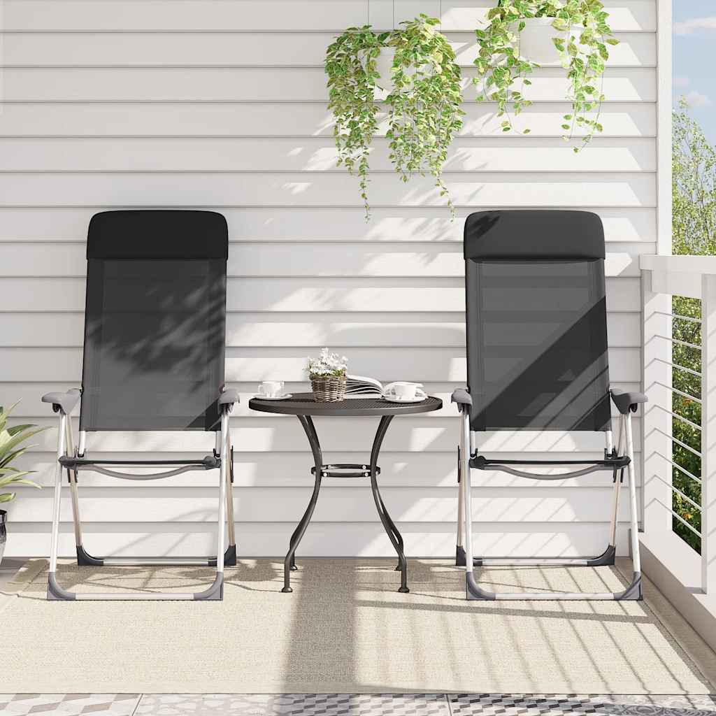 Klappbare Campingstühle 2 Stk. Grau Aluminium