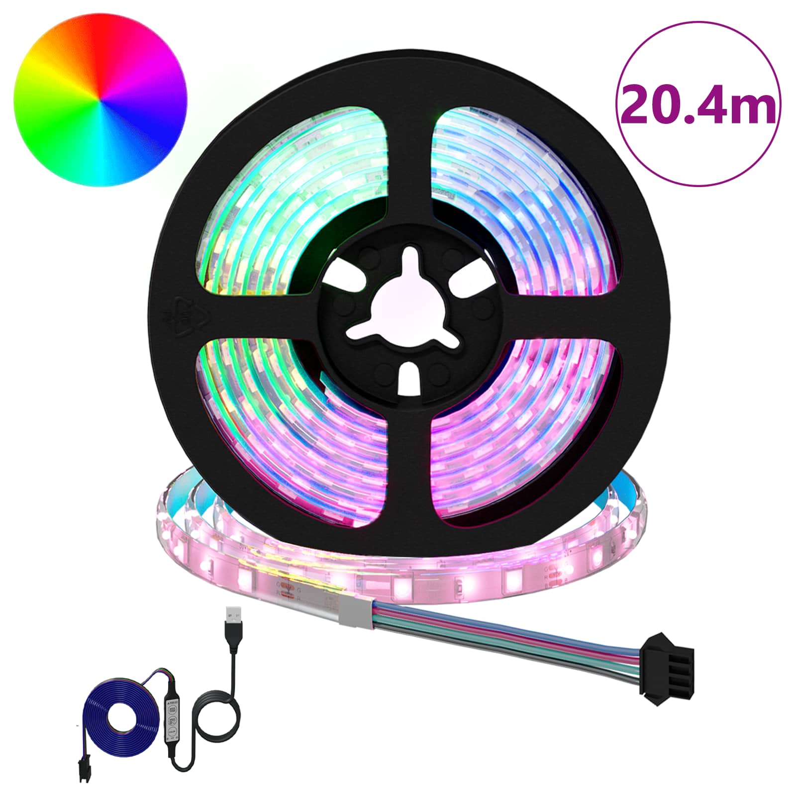 LED Streifen 2 pcs Schwarz und Transparent 3000 mm