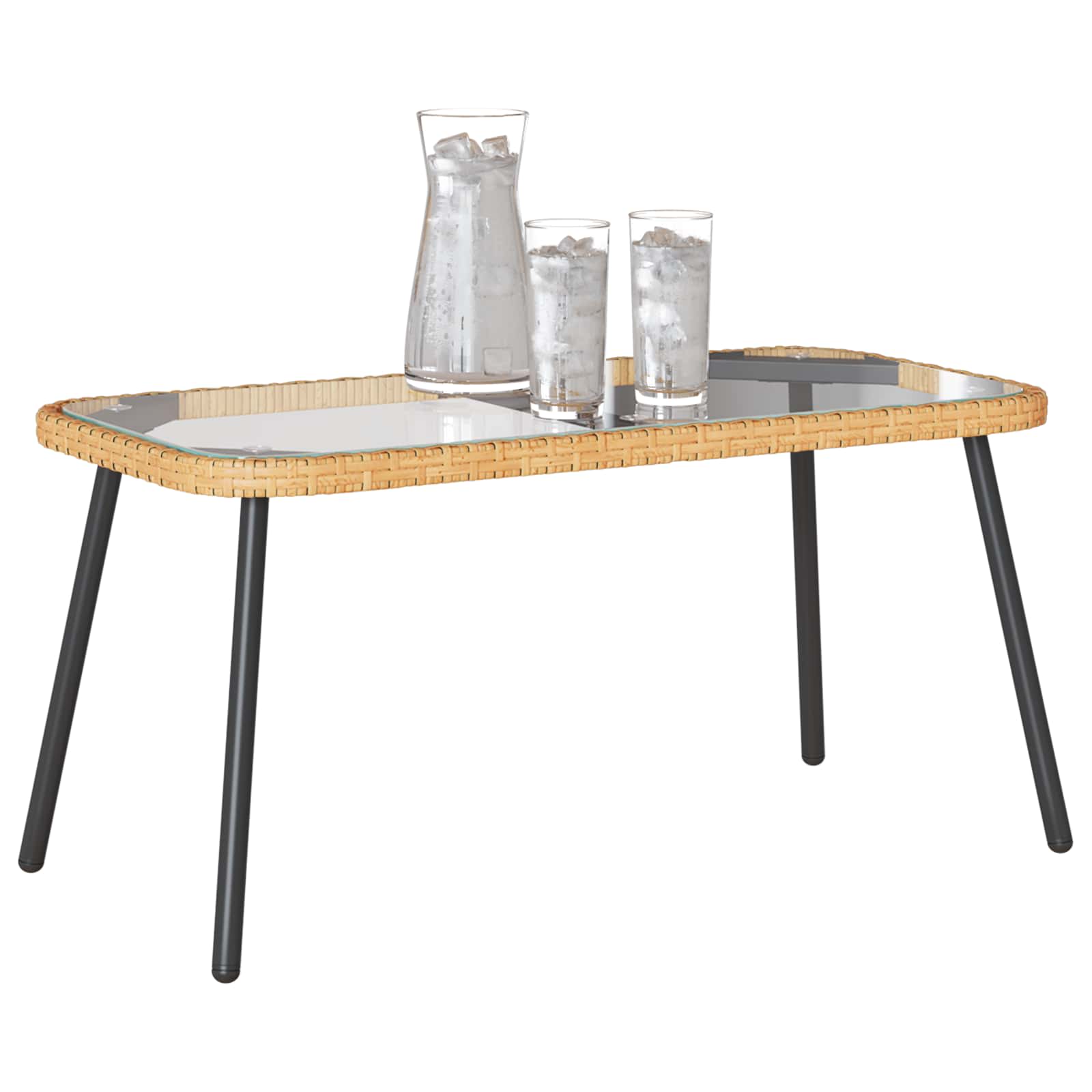 Couchtisch Schwarz 90 x 45 x 43 cm Poly-Rattan