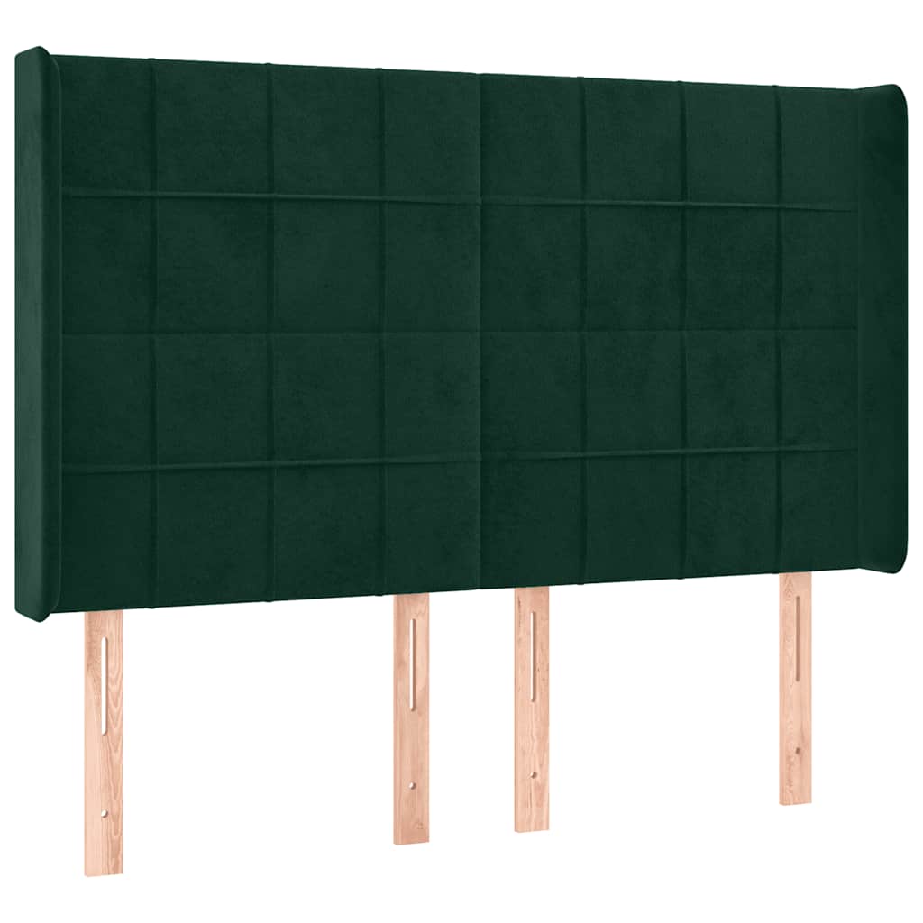 Kopfteil mit Ohren Dunkelblau 93x16x78/88 cm Samt