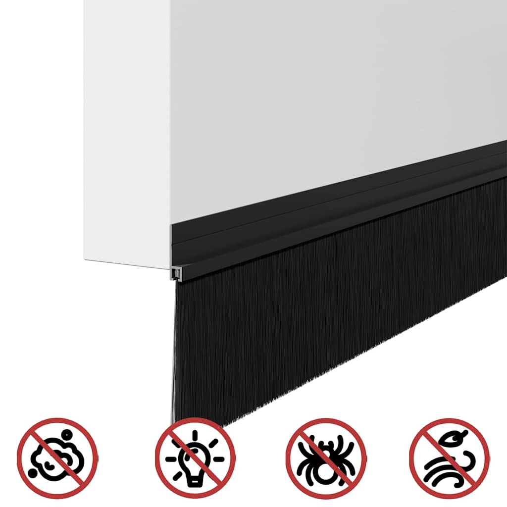 Selbstklebende Türbürstendichtungen 2 pcs Braun 100 cm