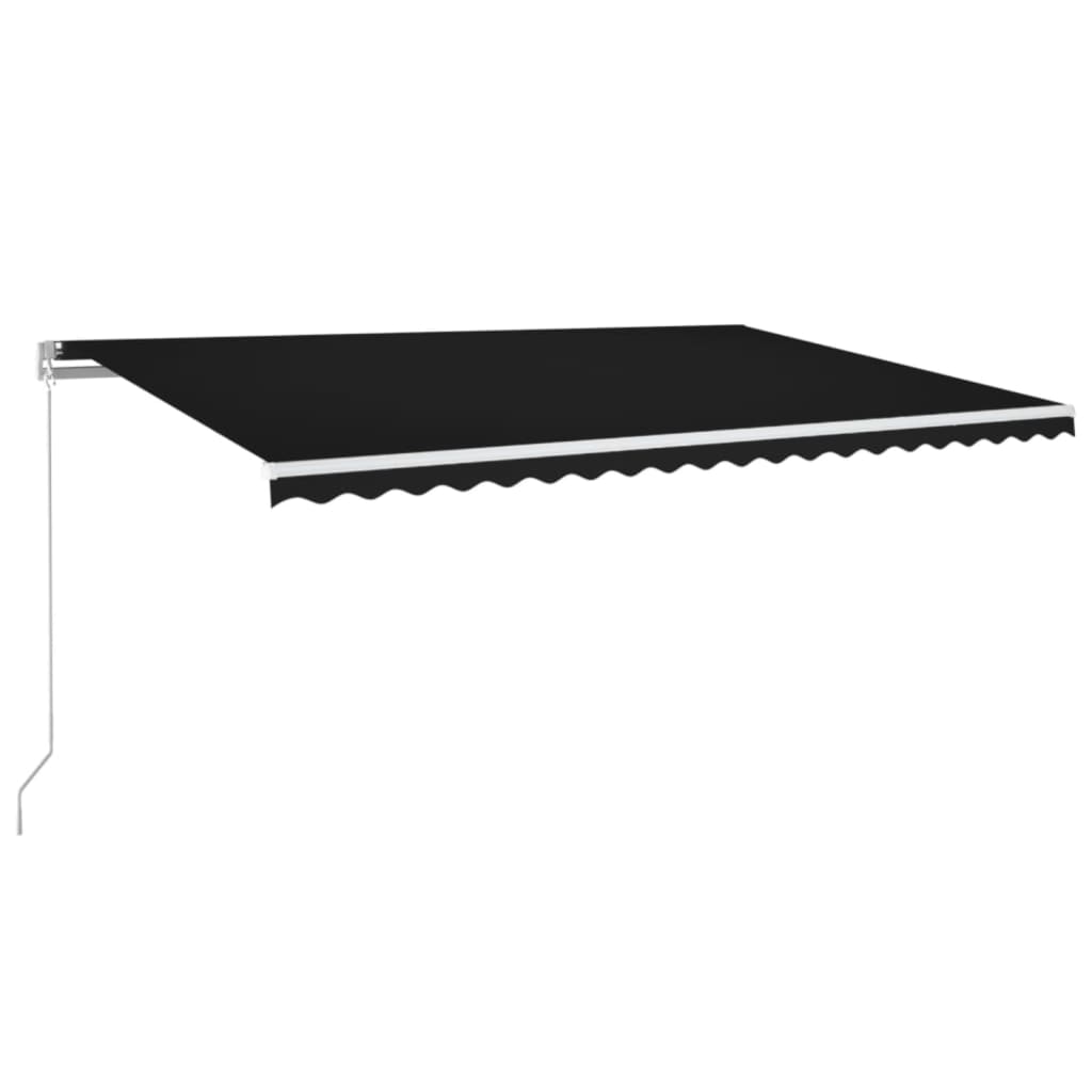 Markise Manuell Einziehbar mit LED 300x250 cm Blau und Weiß