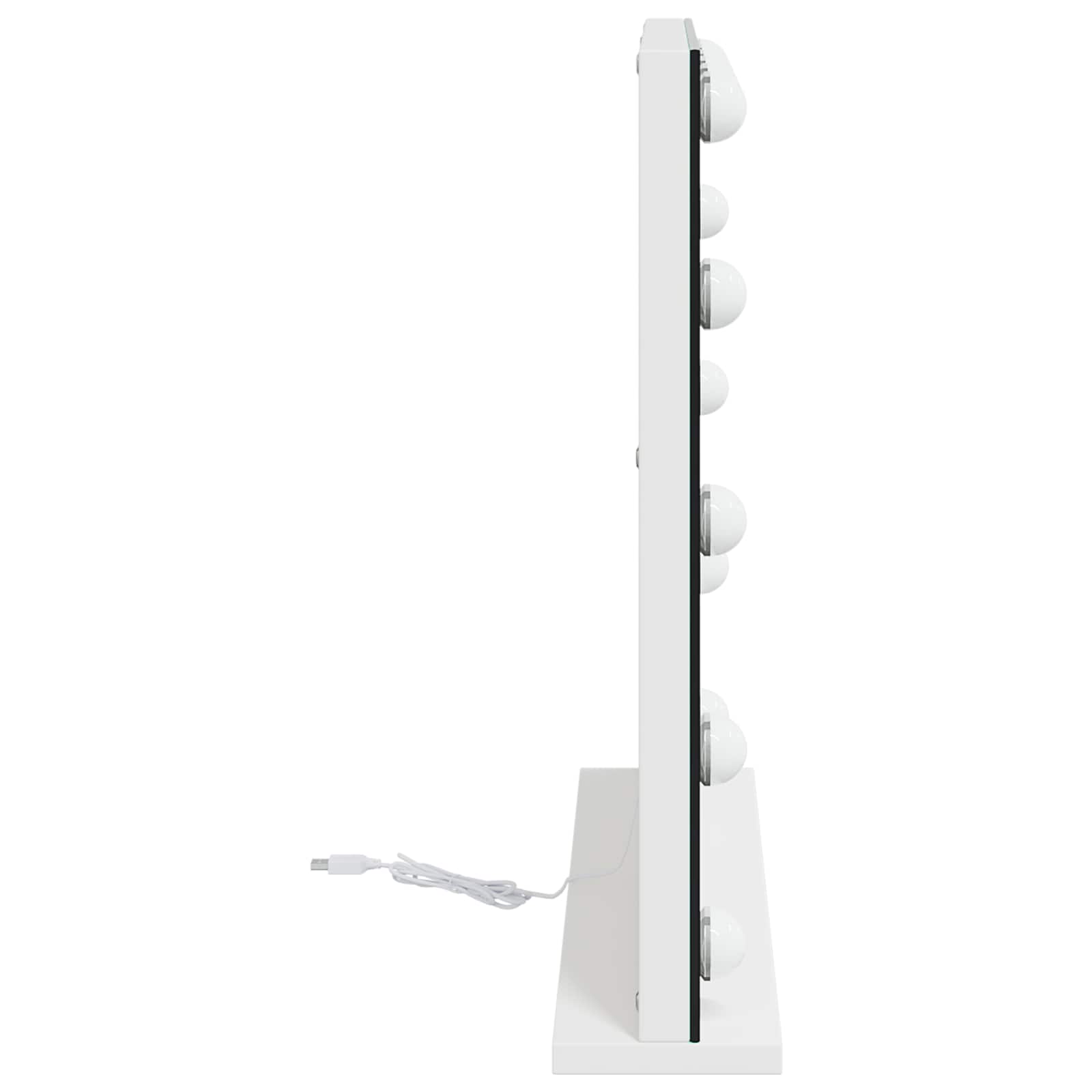 LED Schminkspiegel Weiß 44 x 10 x 53 cm Glas und Stahl