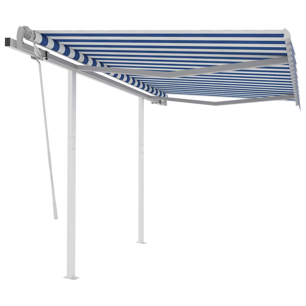 Markise Manuell Einziehbar mit Pfosten 3x2,5 m Creme