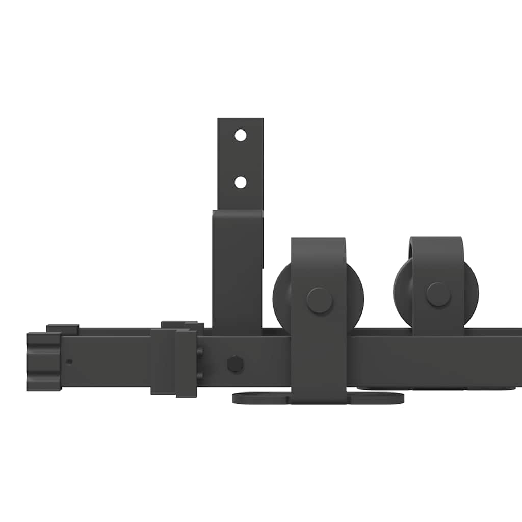 Schiebetürbeschlag-Set 183 cm Stahl Schwarz